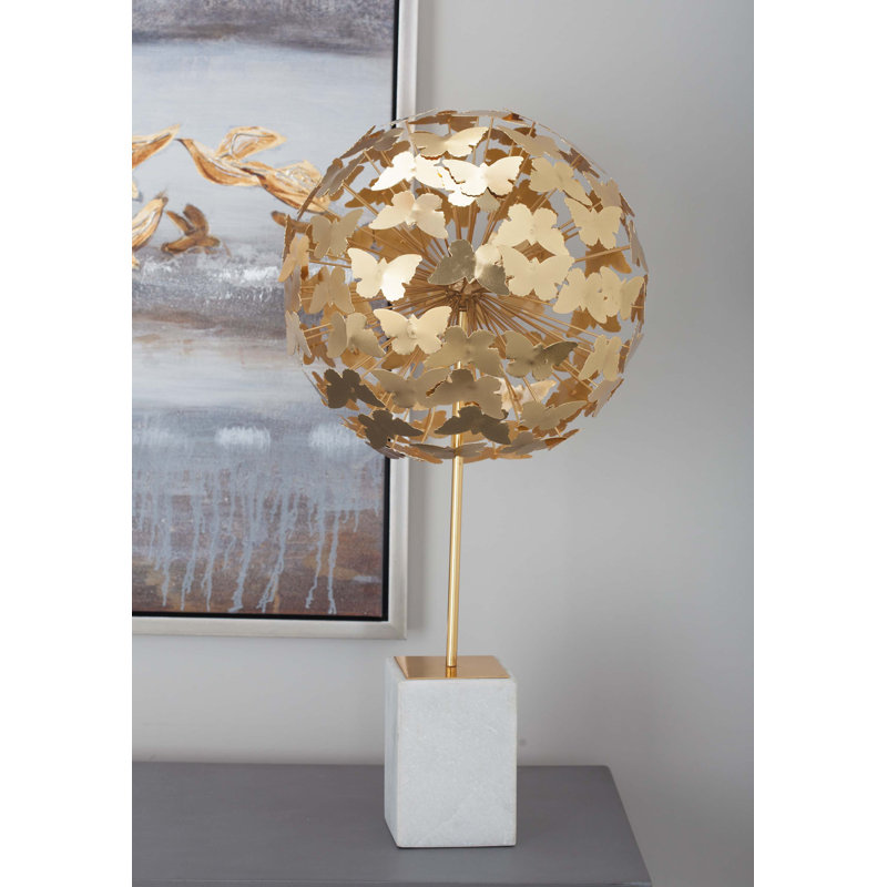 Cole & Grey Metal Marble Butterfly Ball Sculpture & Reviews Wayfair